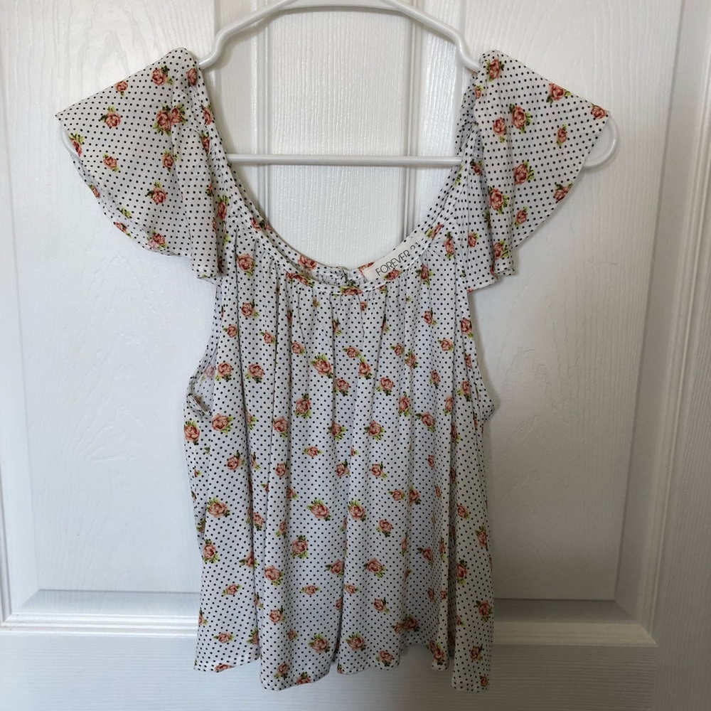 White Floral Crop Top